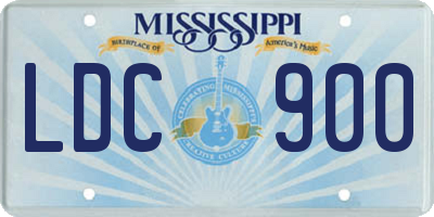 MS license plate LDC900