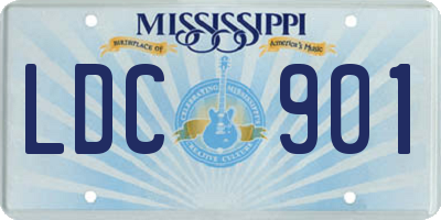 MS license plate LDC901