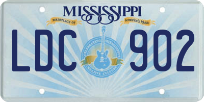 MS license plate LDC902