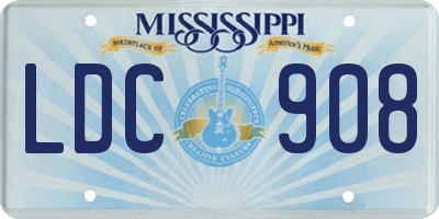 MS license plate LDC908