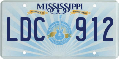 MS license plate LDC912