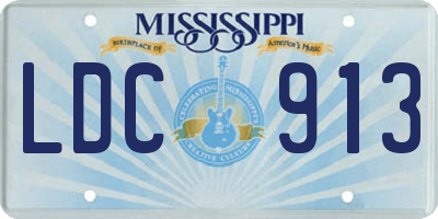 MS license plate LDC913