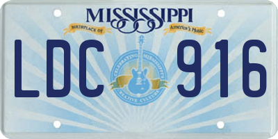 MS license plate LDC916