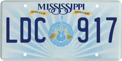 MS license plate LDC917