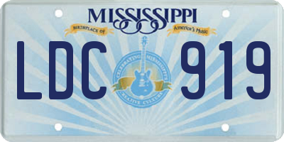 MS license plate LDC919