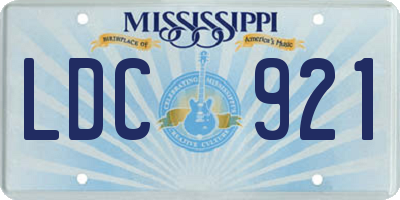 MS license plate LDC921
