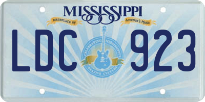 MS license plate LDC923