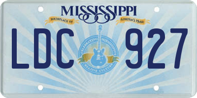 MS license plate LDC927