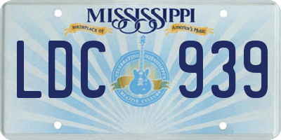 MS license plate LDC939