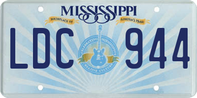 MS license plate LDC944