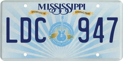 MS license plate LDC947