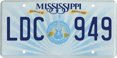 MS license plate LDC949