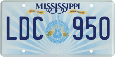 MS license plate LDC950