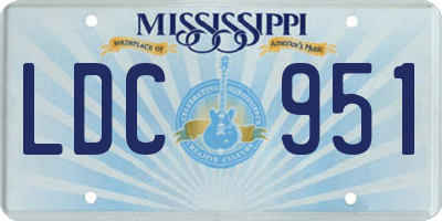 MS license plate LDC951