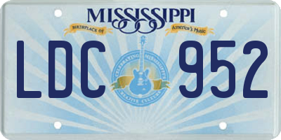 MS license plate LDC952
