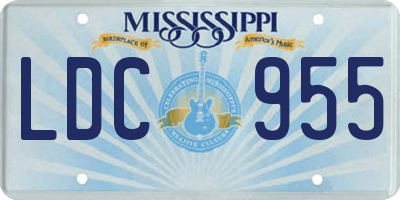 MS license plate LDC955