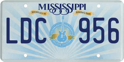 MS license plate LDC956