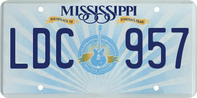 MS license plate LDC957