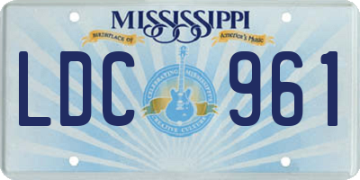 MS license plate LDC961