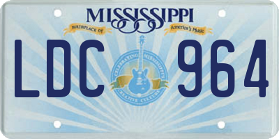 MS license plate LDC964