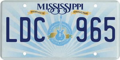 MS license plate LDC965