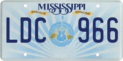 MS license plate LDC966