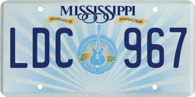 MS license plate LDC967