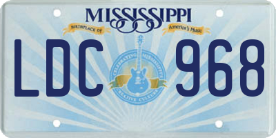 MS license plate LDC968