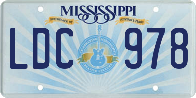 MS license plate LDC978