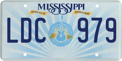 MS license plate LDC979