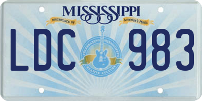 MS license plate LDC983