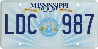 MS license plate LDC987