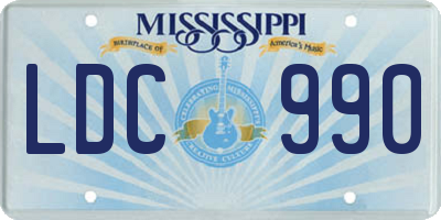 MS license plate LDC990