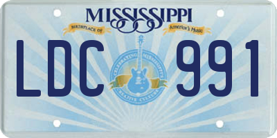 MS license plate LDC991