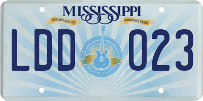 MS license plate LDD023