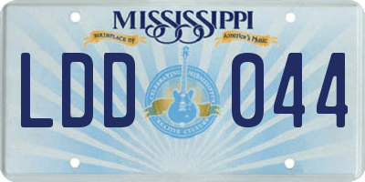 MS license plate LDD044
