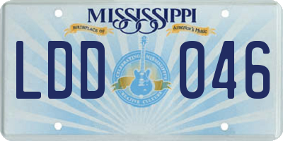 MS license plate LDD046