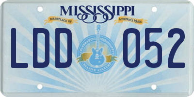 MS license plate LDD052