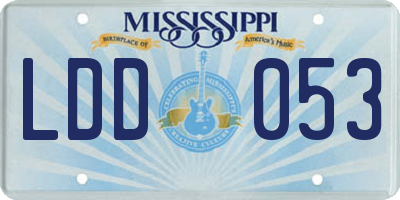 MS license plate LDD053