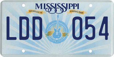MS license plate LDD054