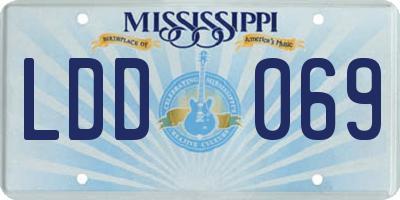 MS license plate LDD069