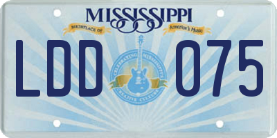 MS license plate LDD075