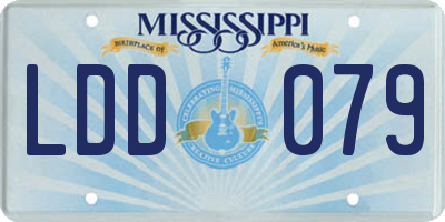 MS license plate LDD079