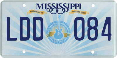 MS license plate LDD084