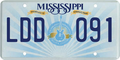 MS license plate LDD091