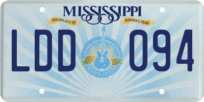 MS license plate LDD094