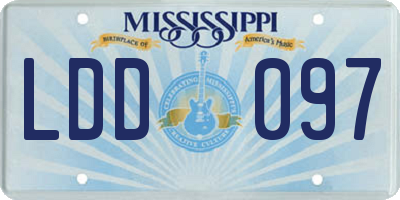 MS license plate LDD097