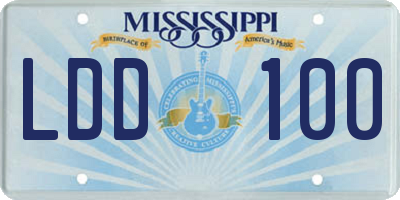 MS license plate LDD100