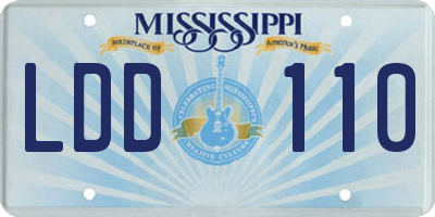 MS license plate LDD110