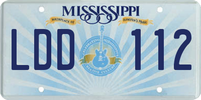 MS license plate LDD112